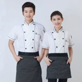 Шеф-повара Рабочая одежда с короткими рукавами мужски и женская кухня отеля можно вышиту и напечатанное на заказ логотип Pure Cotton Hetchable Work Old