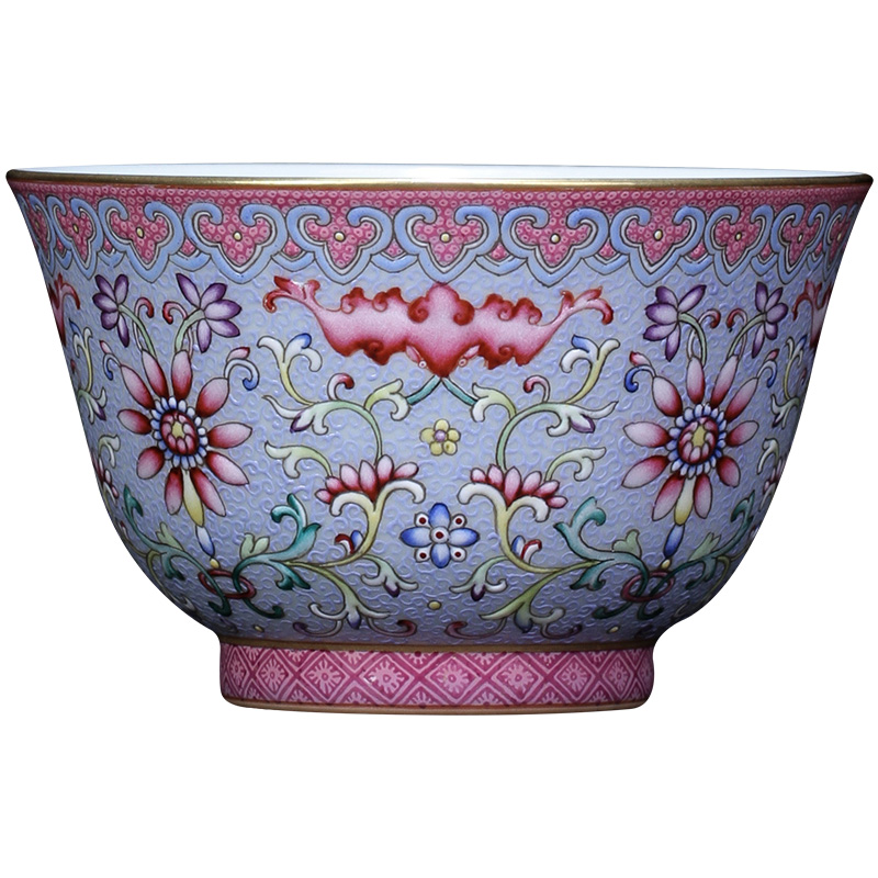 Holy big ceramic kung fu tea colored enamel reactor extended longevity blue grass master cup of jingdezhen checking out the tea