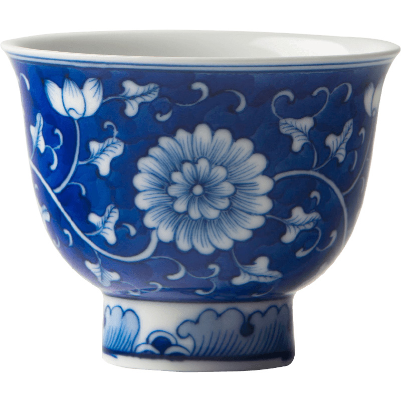 Santa teacups hand - made ceramic kung fu tie up branch group by of blue and white porcelain grain bell cup cup of jingdezhen tea service master