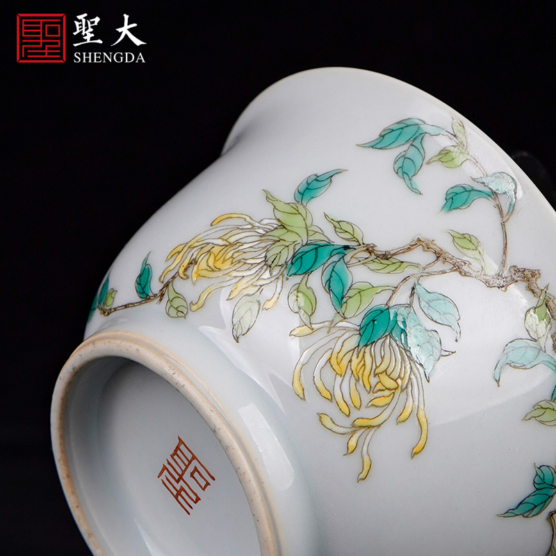 Holy longevity and large ceramic sample tea cup hand - made porcelain powder enamel by masters cup all hand jingdezhen tea cups