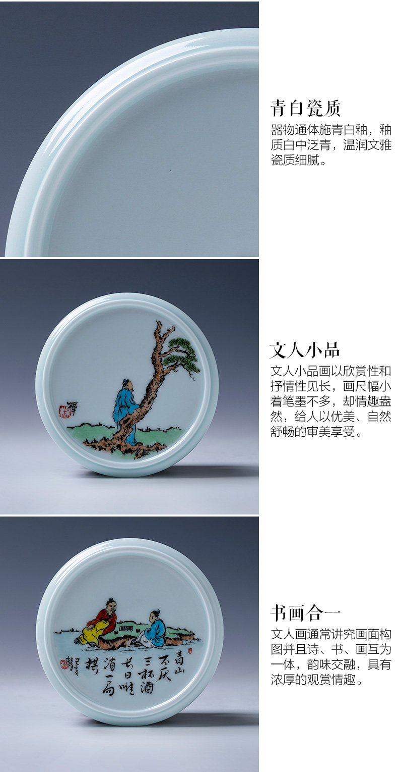 As Holy big ceramic cover rear right hand - made color new literati paintings tougue manual jingdezhen kung fu tea accessories