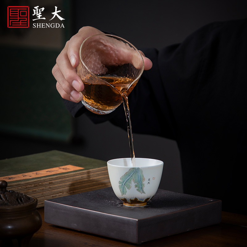 Santa teacups hand - made ceramic kungfu up new colors in grain cup sample tea cup manual of jingdezhen tea service master
