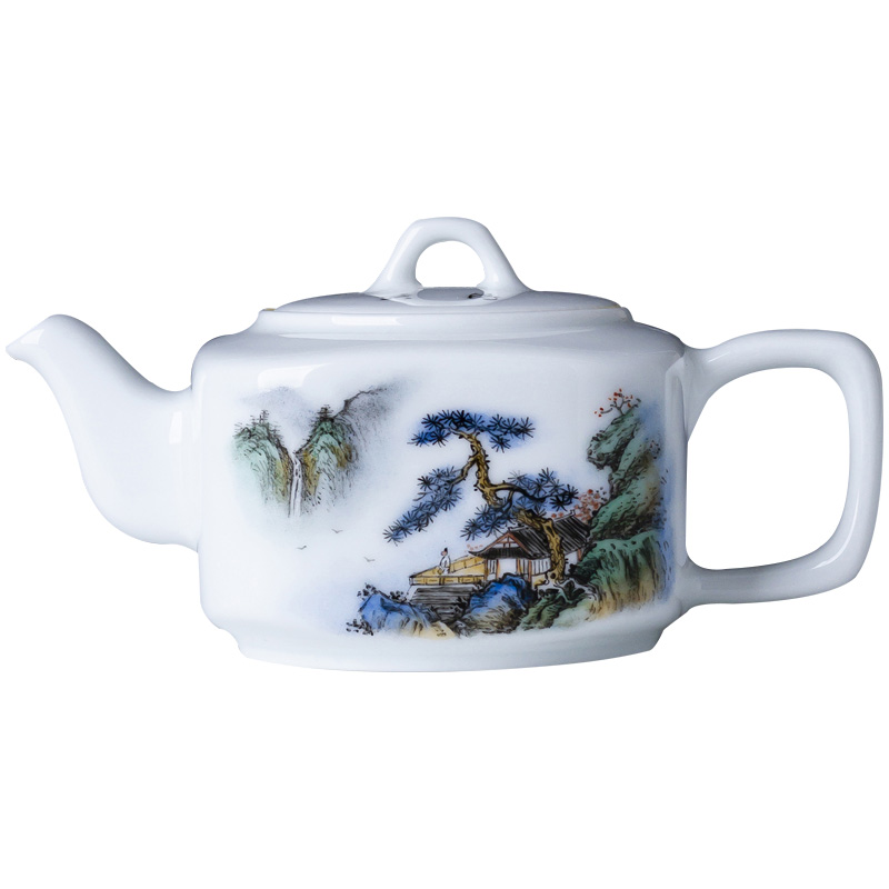 Holy big pure hand - made ceramic kung fu tea pot teapot pastel pine lushan mountain water four penghu - glance jingdezhen tea by hand