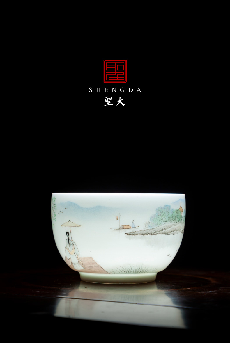 Santa teacups hand - made ceramic kung fu new see colour master cup all hand jingdezhen tea sample tea cup freehand brushwork in traditional Chinese characters