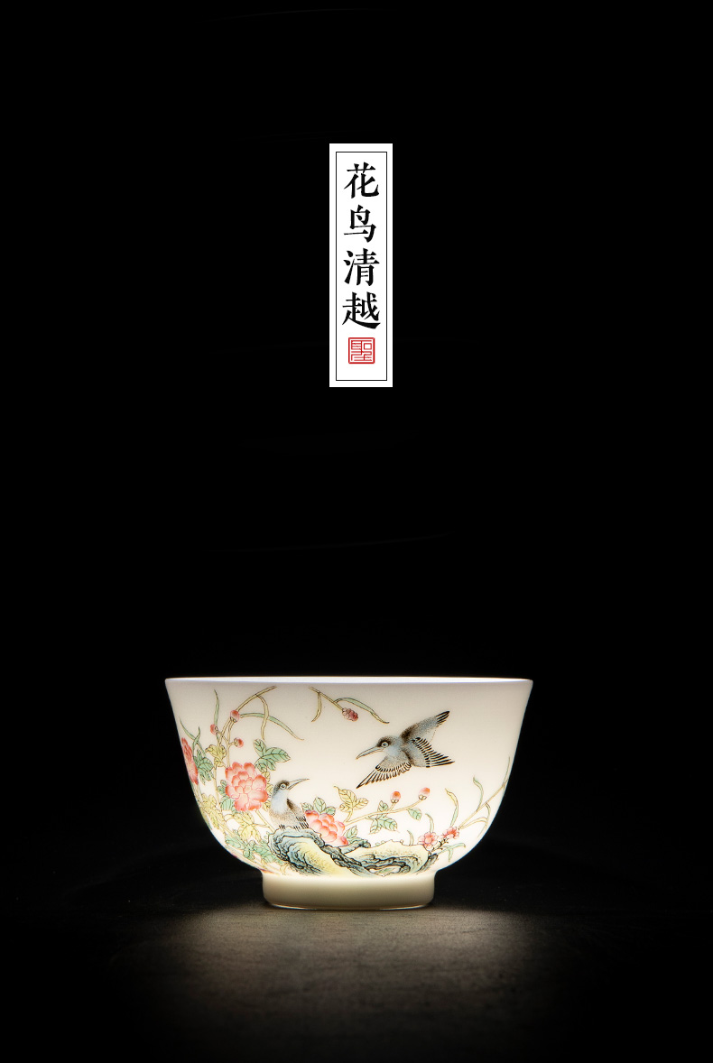 Holy big ceramic powder enamel almost syllabic masters cup jingdezhen tea pure manual hand - made kung fu tea cups sample tea cup