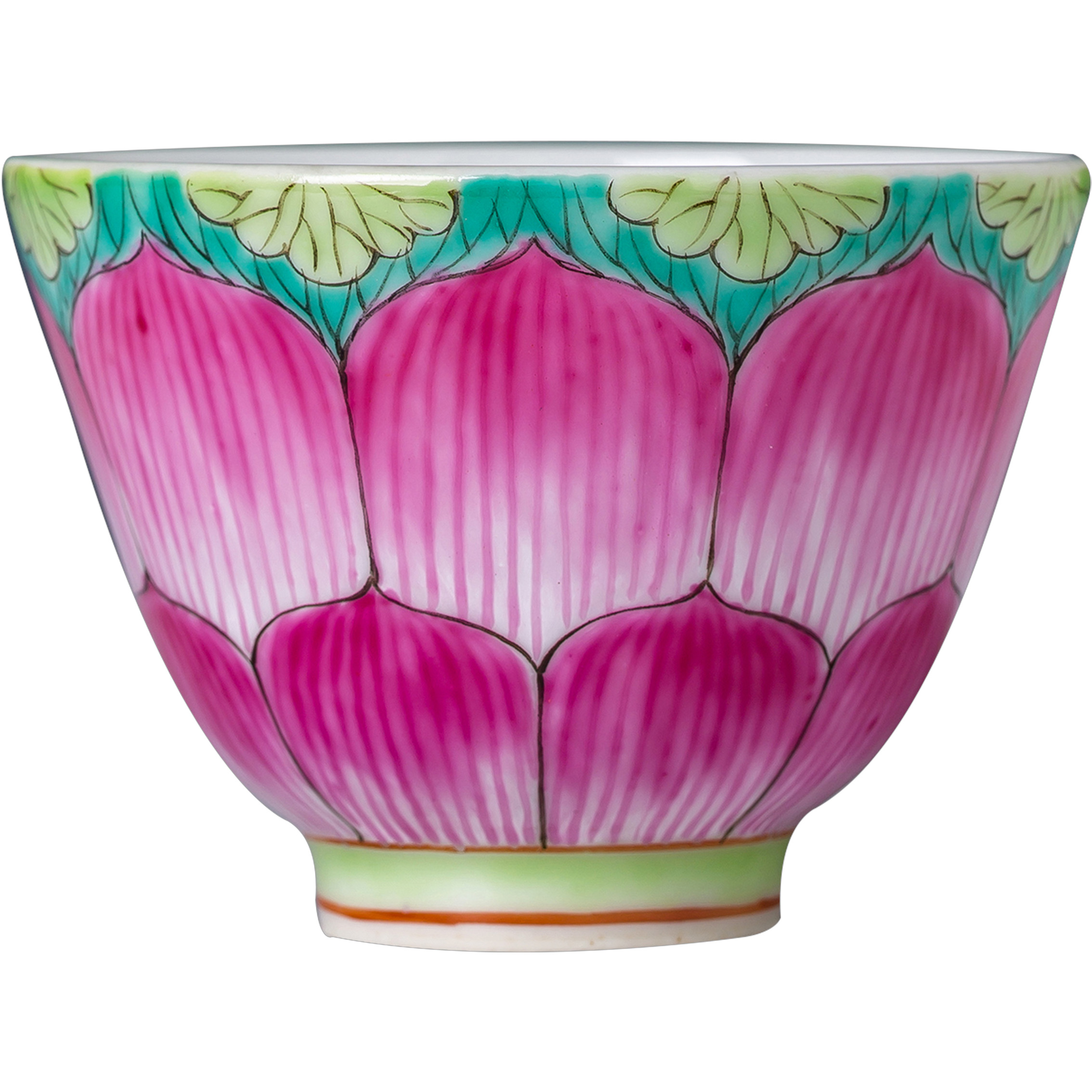 Holy big cup sample tea cup manual hand - made ceramic kungfu pastel lotus - shaped lines master cup of jingdezhen tea service by hand