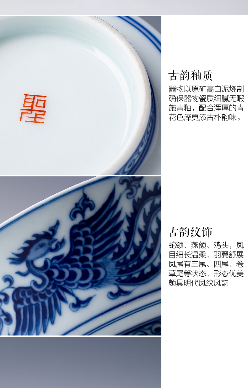 Holy big pure hand - made porcelain ceramic kung fu tea cup five grain wsop CPU master cup sample tea cup of jingdezhen tea service