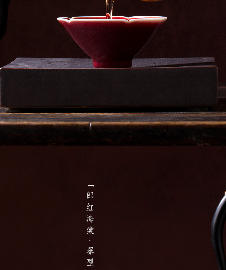 Holy big ceramic kung fu tea cups all hand ruby red haitang expressions using perfectly playable cup sample tea cup cup of jingdezhen tea service master