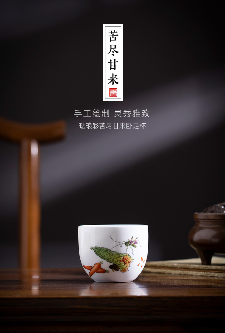 Santa teacups hand - made ceramic kungfu enamel after lie fa cup master cup sample tea cup of jingdezhen tea service