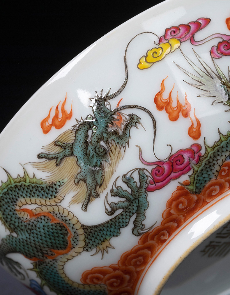 Santa teacups hand - made ceramic kungfu heavy dragon playing beads master single CPU manual of jingdezhen tea service