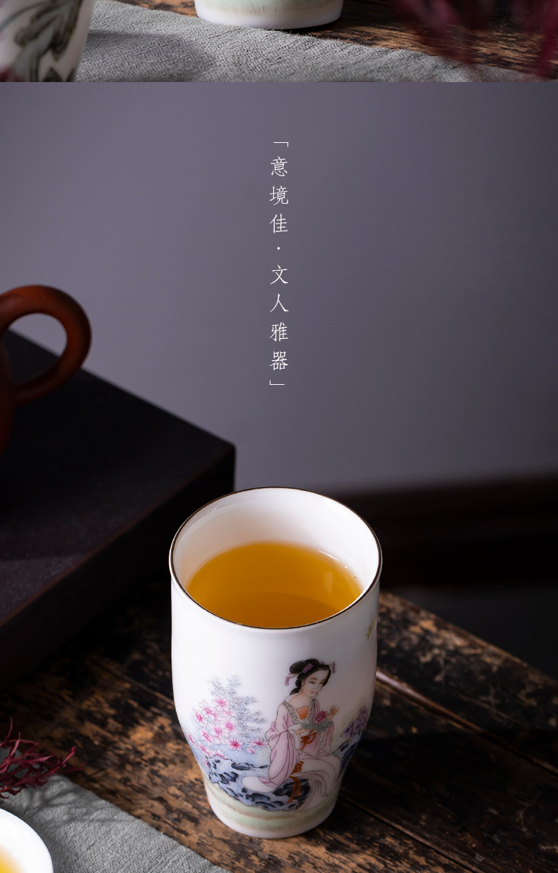 Santa teacups hand - made ceramic kung fu new see colour heyday poly real sweet cup master cup sample tea cup of jingdezhen tea service