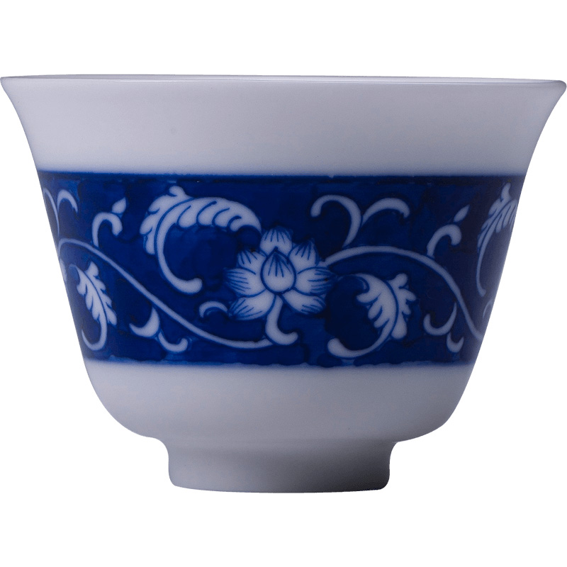 Holy big cup sample tea cup hand - made ceramic kung fu masters cup blue to tie up branches all hand of jingdezhen tea service