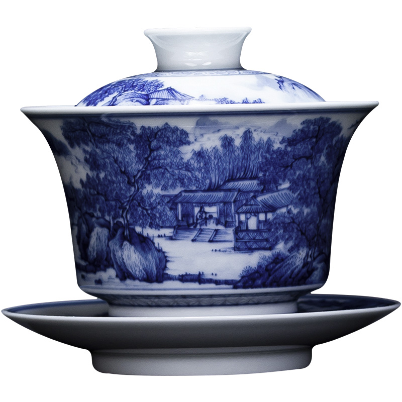 St large ceramic three tureen tea bowl manual hand - made porcelain maolin saixu tureen jingdezhen tea by hand