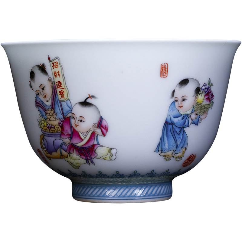 Holy big cup sample tea cup of pure hand - made ceramic kung fu pastel abital delight in masters cup of jingdezhen tea service by hand
