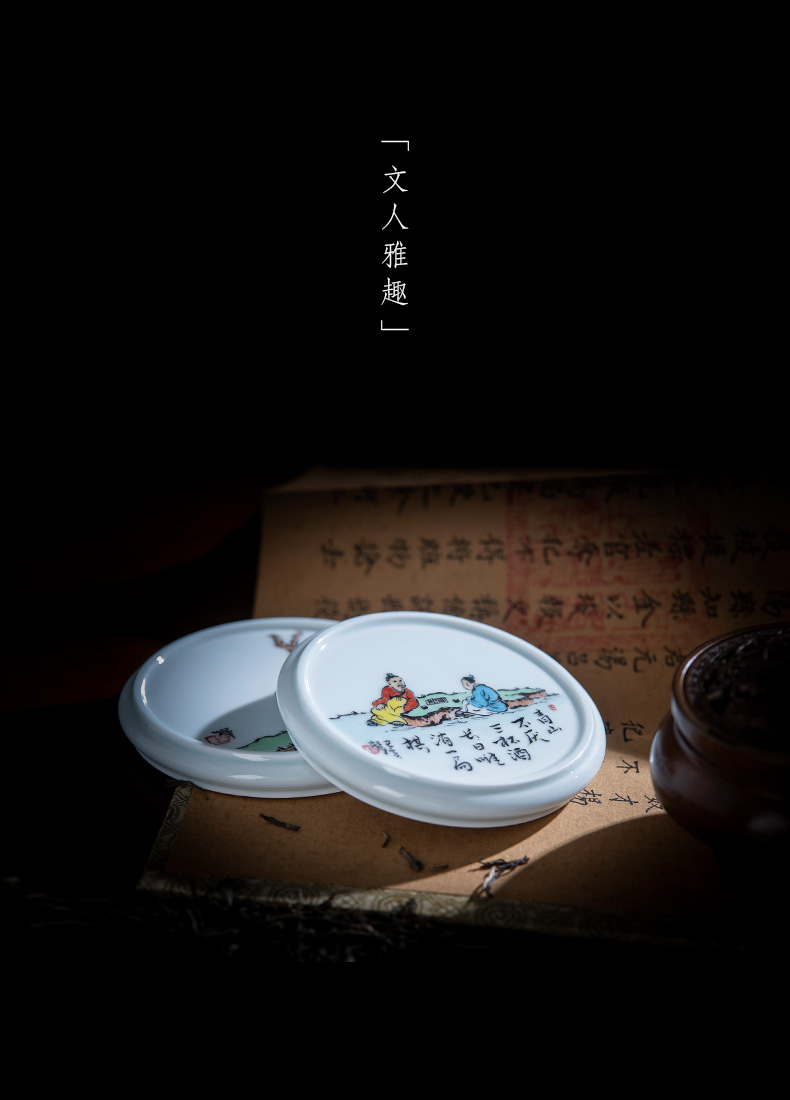 As Holy big ceramic cover rear right hand - made color new literati paintings tougue manual jingdezhen kung fu tea accessories