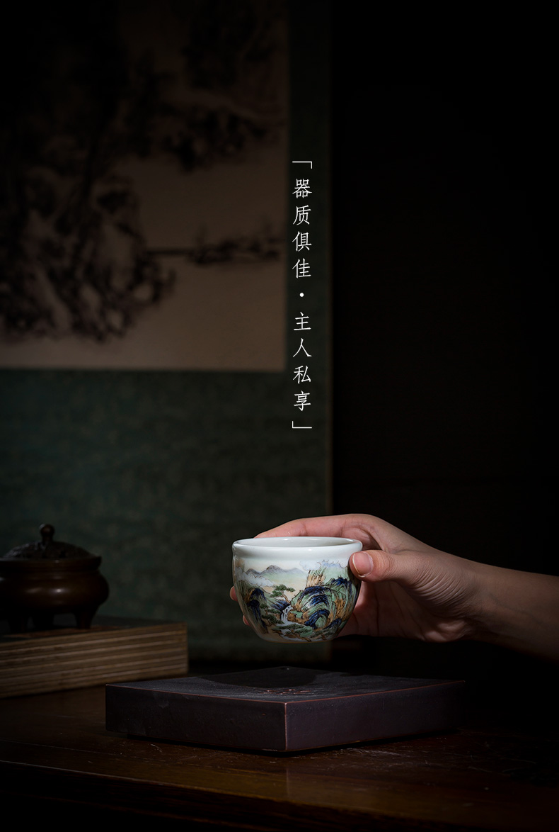 St the ceramic kung fu tea master cup manual hand - made pastel put khe sanh crane cylinder cup of jingdezhen tea service by hand