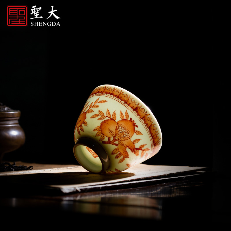 Holy big cup sample tea cup hand - made ceramic kungfu alum red see colour ave sanduo masters cup of jingdezhen tea service by hand