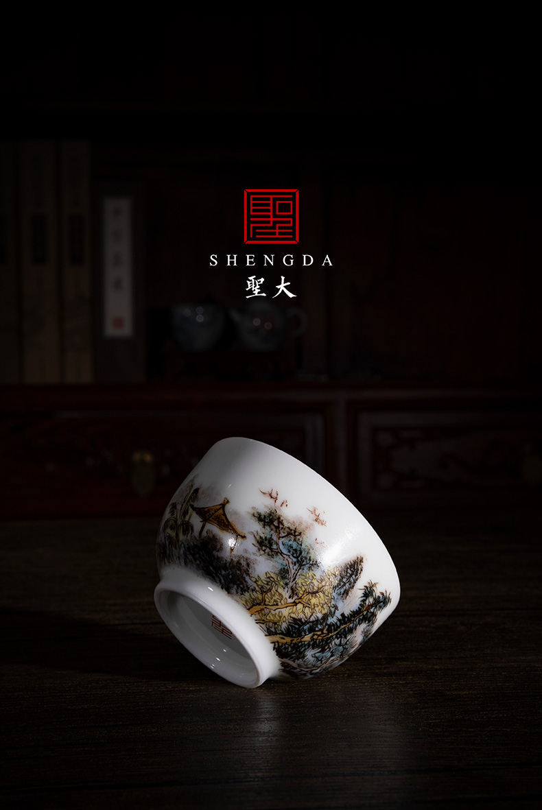 Santa jingdezhen ceramic new see colour "mountain forest classical masters cup tea pure manual hand - made kung fu tea cups