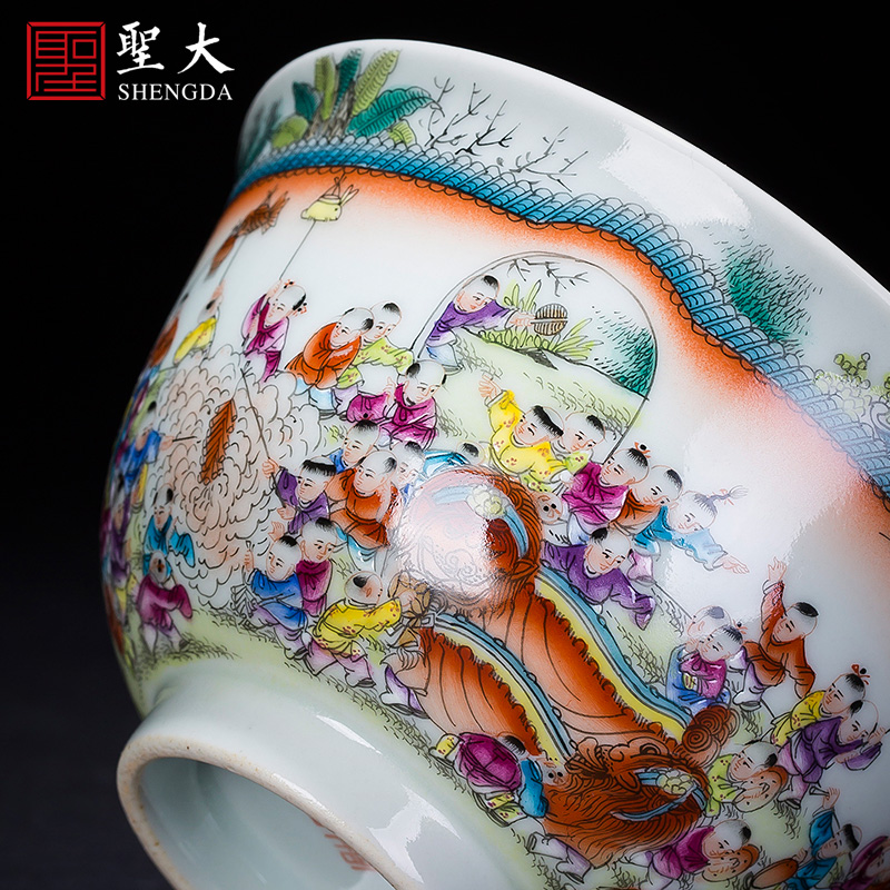 St large ceramic three tureen kung fu hand - made porcelain cups landscape famille rose bowl is the ancient philosophers diagram of jingdezhen tea service