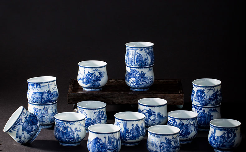 St large ceramic kung fu teacups hand - made porcelain of sixteen kingdoms will sample tea cup cup all hand of jingdezhen tea service