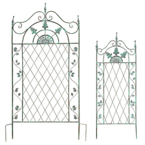 Retro old garden iron climbing bracket floor-mounted courtyard grid iron plant climbing flower stand villa decoration