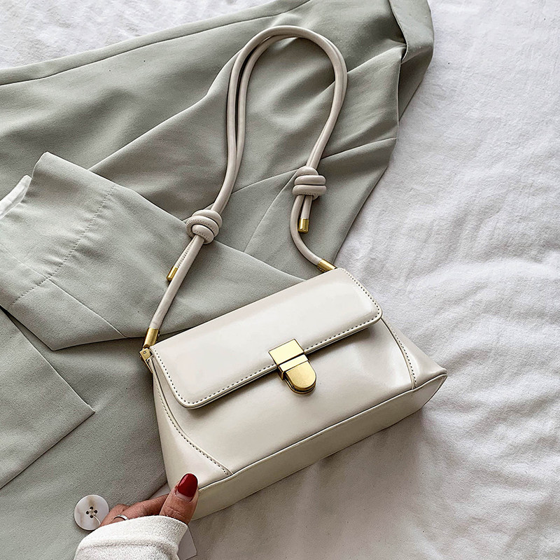 Casual France Small Crowdsourcing Bag 2020 New Internet Red Superior Sense Pure Color Foreign Pie Single Shoulder Diagonal Satchel