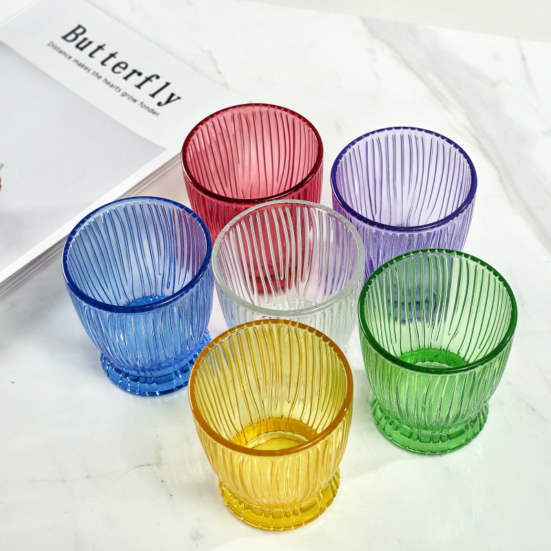 Household Drinking Glass Set, Glass Cup Set, Milk Cup, ins Colorful Small Waist Cups, Girly Juice Drink Cups