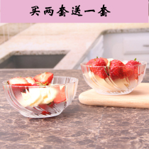 Unleaded glass bowl transparent heat-resistant rice bowl soup bowl household combination set fruit salad bowl phoenix tail Bowl