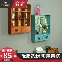 Camel wooden drawer type finishing cabinet desktop cosmetics storage box storage storage display rack wall decoration cabinet