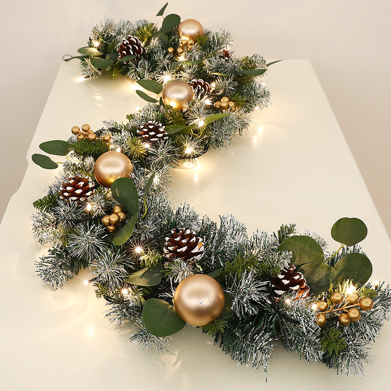 Christmas Rattan Dense Christmas Decorations Tabletop Handrail Railing Christmas Door Hanging Ornaments Flocking Snow Pe Christmas Rattan Dense Christmas Decorations Tabletop Handrail Railing Christmas Door Hanging Ornaments Flocking Snow Pe