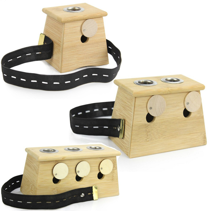 Bamboo Thickened Moxibustion Box Warm Moxibustion Instrument Bamboo single-hole Moxibustion Home Portable Moxibustion Instrument Aibar Bamboo Moxibustion Box