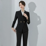 诗璐雅 Классический костюм, демисезонный комплект, пиджак классического кроя для работы, изысканный стиль, подходит для подростков, яркий броский стиль
