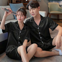 Couples dress pajamas womens size 200 pounds summer ice silk premium sense thin model 2022 new one mens home wear