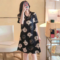 Silk nightdress net red wind 2022 new fat girl m summer thin girl size ice silk pajamas woman 200 pounds