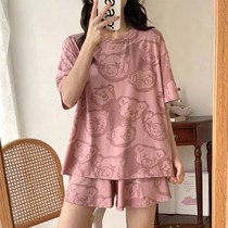 Cotton pajamas womens summer can be worn outside the net red wind 2022 new spring and summer cute short-sleeved home wear set