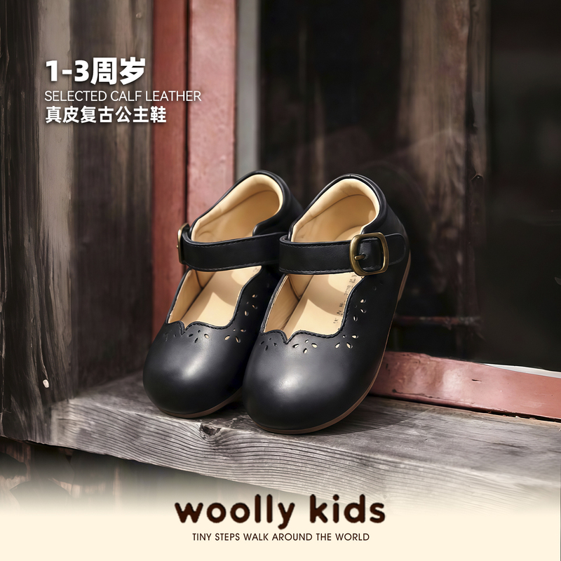 Woollykids Lamb Wally Spring and Summer Genuine Leather Baby Girl Soft Sole Versatile Velcro Toddler Shoes Princess Shoes
