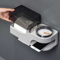 Toilet household multifunctional with ashtray wall-mounted waterproof tissue box