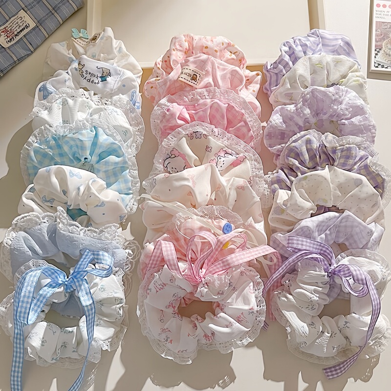 Dopamine Large Intestine Hair Tie for Women, Sweet Lace Bow Hair Rope, 2026 New Korean Style Hair Tie, Rubber Band Hair Accessory Dopamine Large Intestine Hair Tie for Women, Sweet Lace Bow Hair Rope, 2026 New Korean Style Hair Tie, Rubber Band Hair Accessory