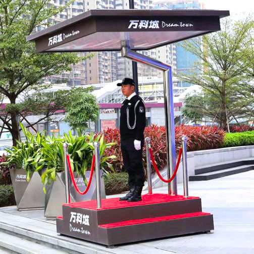 Stainless steel pavilion mobile security pavilion duty room security toll pavilion door and garden image concierge glass station