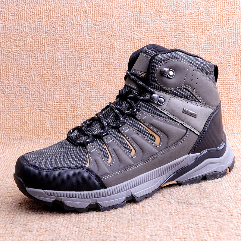 Foreign trade export waterproof hiking shoes new outdoor men's mid-tube shock absorption off-road non-slip hiking shoes light large size shoes