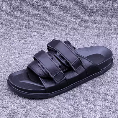 Summer leather slippers men's Tide brand Joker fashion one-word drag home indoor non-slip wear men's cool