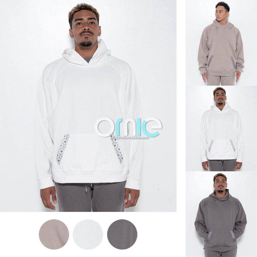 Japanese small crowdbots exotic material inlaid top quality full cotton OVERSIE loose outline trekhead with cap sports shirt