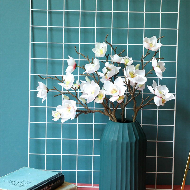 Chinese-style simulation magnolia flower fake flower dry flower bouquet living room home decoration flower arrangement plastic flower flower arrangement
