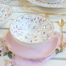 English Lower Afternoon Tea Bone China Porcelain Wide Mouth Tea Cup Cute Rose Flowers Tea Cups Home Office Ceramic Tea Set