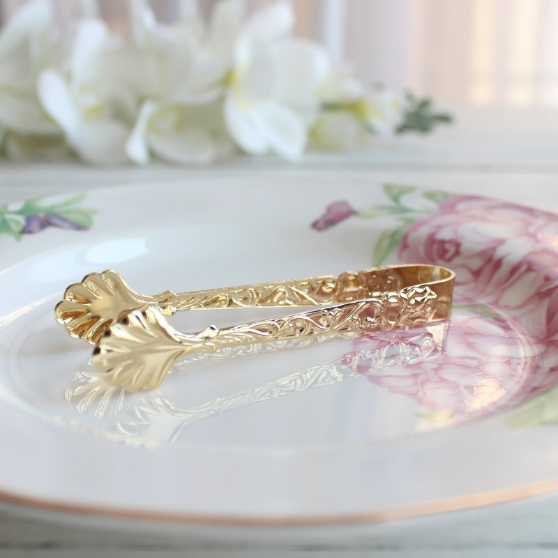 Imported sugar cubes from Japan stainless steel plated gold-plated coffee cube clips mini ice cube snack clips small European style