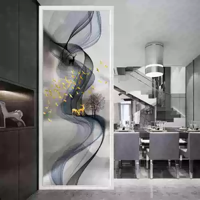 Modern minimalist art glass screen Living room compartment translucent frosted entrance Nordic powder room dry and wet area occlusion