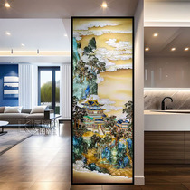 Customized handmade tempered art glass filigree enamel painted screen partition living room entry entrance background wall