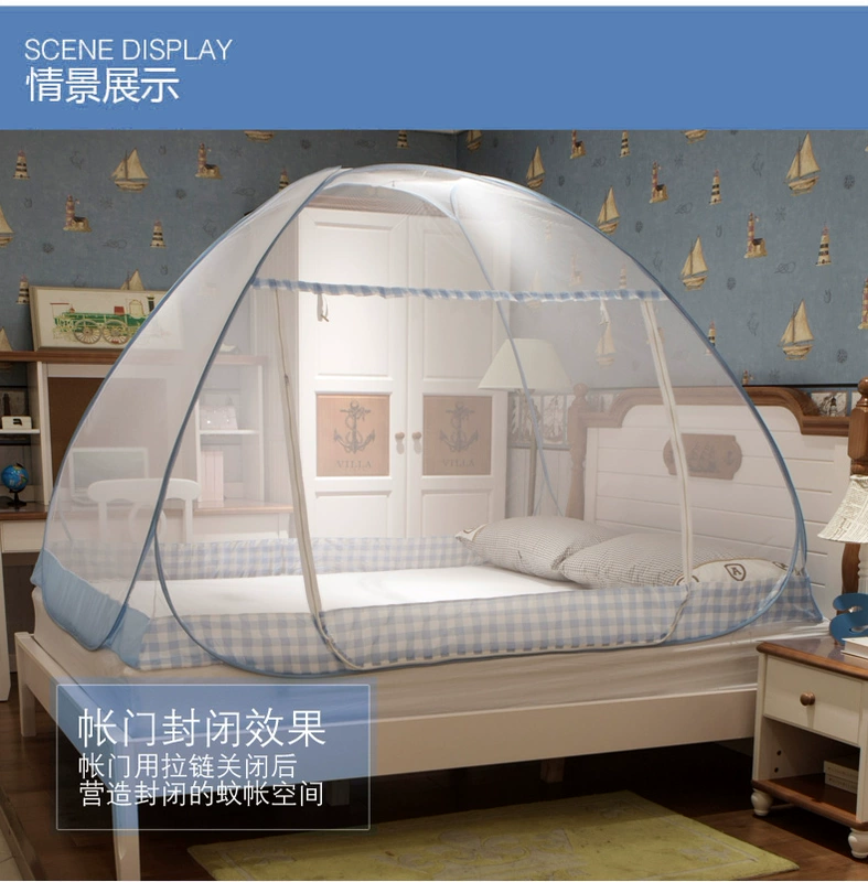 Muỗi lưới yurt mã hóa dày lên giường tầng ký túc xá giường đơn 0,9 m 1,2m bên cửa gấp di động - Lưới chống muỗi