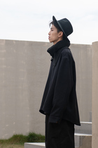 BEEKITE profile Milled Hair Zipper Cardiovert No Collar Loose Jacket Jacket Arc Down Swing Styling Heavy Lbs Retro