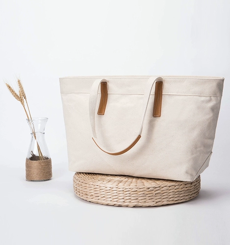 YONBEN韩式简约典雅日式帆布手提袋大容量女式包肩包